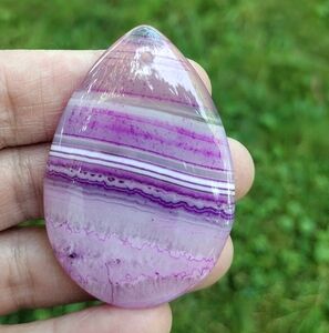 Purple Striped Agate Teardrop Pendant